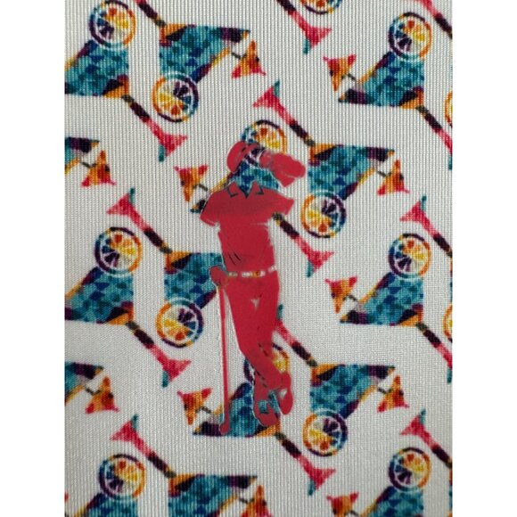 Grunk Dolfer Polo Shirt Mens Large Polyester Spandex Multicolor Geometric Short - Picture 3 of 6